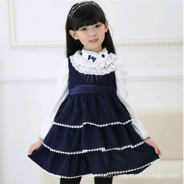 Hot selling child casual winter frocks girl woolen dress